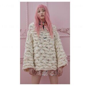 For Love And Lemons Cream Cowl Sweater